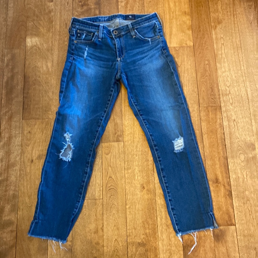 AG Blue Stilt Cigarette Crop Jeans Size 26